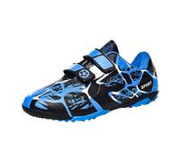Mateju AG/TF Enfant Chaussures de Football Crampons Garçons Filles Chaussure de Foot Antidérapant, Cuir Synthétique Jeunesse Formation Crochet et Boucle Chaussures de Sport