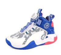 Mateju Chaussure Basketball Bouton Rotatif, Chaussure de Basketball Garçon Hautes Loisirs, Chaussures de Basket-Ball pour Fille, Sneakers Confortables pour Petit Enfant/Grand Enfant