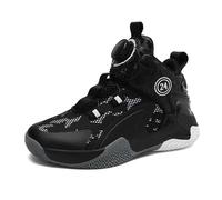 Mateju Chaussure Basketball Bouton Rotatif, Chaussure de Basketball Garçon Hautes Loisirs, Chaussures de Basket-Ball pour Fille, Sneakers Confortables pour Petit Enfant/Grand Enfant