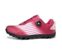 Mateju Chaussure de Cyclisme VTT Homme Femme avec Cale, Unisexes Respirantes Chaussure VTT Compatibles SPD de Vélo Route en Plein Air Sneakers -DC02 (Rose Rouge,45)