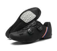 Mateju Chaussures Cyclisme sans Verrouillage Homme Femme, 36-47 EU Chaussures de Cyclisme Semelle en Caoutchouc Antidérapant et Respirant pour Sport Extérieur (AT2 Noir,43)