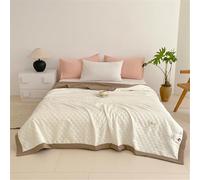 Mateju Couette d'été en Microfibre, Couleur Unie Lavable Couette Ete Legere et Fine, Courtepointe Douce et Confortable Légère et Respirante Couverture Fraîche Edredon (Café,200 * 230cm)