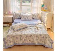 Mateju Couette Ete Legere et Fine,Couette Ete 1/2 Personnes 150gsm en Microfibre,Édredon Matelassée Toutes Les Saisons Légère, Idéale pour Nuits d’Été (Fleur Bleue,220x240cm)