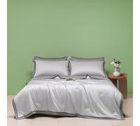 Mateju Couette Ete Q-Max>0,5 en Microfibre, Rafraichissante Couverture Fraîche Edredon, Couette sans Housse Douce et Confortable Légère et Respirante Cooling Blanket (Gris,200x230cm)