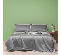 Mateju Couette Ete Q-Max>0,5 en Microfibre, Rafraichissante Couverture Fraîche Edredon, Couette sans Housse Douce et Confortable Légère et Respirante Cooling Blanket (Gris foncé,180x220cm)