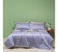 Mateju Couette Ete Q-Max>0,5 en Microfibre, Rafraichissante Couverture Fraîche Edredon, Couette sans Housse Douce et Confortable Légère et Respirante Cooling Blanket (Violet-Gris,200x230cm)