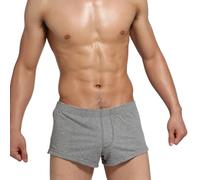 Mateju Couleur Pure Calecon Homme Respirant, Chaud Boxer Homme Élastique Confortable, Doux Short, Sport sous Vetement (Gris Clair,TTG)