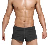 Mateju Couleur Pure Calecon Homme Respirant, Chaud Boxer Homme Élastique Confortable, Doux Short, Sport sous Vetement (Gris 01,M)