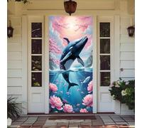 Mateju Couverture de Porte Impression 3D (Dauphin,90x210cm)