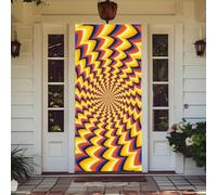 Mateju Couverture de Porte Impression 3D (Kaléidoscope,90x210cm)