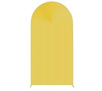 Mateju Couverture de Toile de Fond Arche Style 3D (Jaune,65x150cm) | Couverture Arche en Tissu Double Face Mariage Fête Housse pour Toile de Fond pour Décoration Anniversaire Banquet Cérémonie