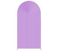 Mateju Couverture de Toile de Fond Arche Style 3D (Lilas Clair,122x220cm) | Couverture Arche en Tissu Double Face Mariage Fête Housse pour Toile de Fond pour Décoration Anniversaire Banquet Cérémonie