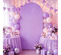 Mateju Couverture de Toile de Fond Arche Style 3D (Lilas Clair,65x150cm) | Couverture Arche en Tissu Double Face Mariage Fête Housse pour Toile de Fond pour Décoration Anniversaire Banquet Cérémonie