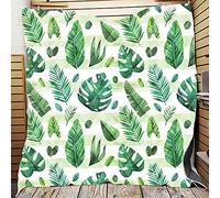 Mateju Couvre Lit Boutis Couverture Matelassé Climatisation Couvre lit à Motif en Microfibre Dessus de Lit Matelassée pour lit 1/2 Personne (Feuille Verte,150x200cm)