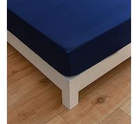 Mateju Drap Housse en Microfibre Couleur Unie pour Matelas 1/2 Personnes, Polyester Confortable Résistant aux Rides Protège Matelas avec Elastique Bonnet (Bleu Marine,90x200x27cm)