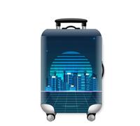Mateju Élastique Housse Valise Housse de Valise 3D Ville Housse Protection Valise Lavable Housse de Protection pour Bagages Luggage Cover (Ville 3,L)