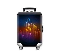 Mateju Élastique Housse Valise Housse de Valise 3D Ville Housse Protection Valise Lavable Housse de Protection pour Bagages Luggage Cover (Ville 7,S)