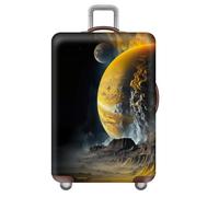 Mateju Élastique Housse Valise Housse de Valise Modèles imprimés en 3D Housse Protection Valise Lavable Housse de Protection pour Bagages Luggage Cover (Lune,L)
