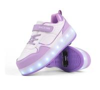 Mateju Enfants Chaussures à roulettes Filles Garçons Chaussures de Skateboard 4 Roues Réglables, Basket Patins à roulettes, Qui Brille Multifonctions Extérieur Chaussures de Sport