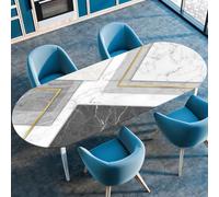 Mateju Extérieur Nappe Ovale avec Bord Élastique, Style scandinave Nappe de Table Essuyable Anti-Taches Imperméable Nappe Bord Ajustable (107x183cm/42 x72,Marron)