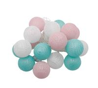 Mateju Guirlande Lumineuse Piles Intérieur, 5m 50 LED Guirlande Lumineuse Boule avec 8 Modes pour Chambre Fêtes Interieur Decoration (Bleu lac rose,5M/50LED)