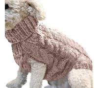 Mateju Hiver pour Chien, Veste Chaude en Polaire, Grande Vêtements Gilet avec Harnais, Pull à col roulé Doux, Pull d'Extérieur pour Moyenne et Petite Tailles (Kaki,M)