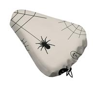 Mateju Housse de Pluie pour Siège de Vélo, Empreinte d'Araignée, Couvre-Selle de Vélo Imperméable, Taille Universelle, Contre la Poussiè, pour Protéger Votre Selle (Blanc 01,4 pièces)