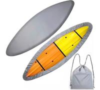 Mateju Housse Universelle de Kayak Imperméable Housse de Protection pour Bateau de Canoe,pour Bateau de Pêche Kayak Canoë Planche à Pagaie (Gris,4.6-5.0m/15.1ft-16.4ft)