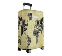 Mateju Housse Valise avec Poches Housse de Valise Élastique Motifs du Monde Housse Protection Valise Lavable Housse de Protection pour Bagages Luggage Cover (Noir,S)