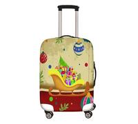 Mateju Housse Valise Élastique, Joyeux Noël Housse de Valise 18-32 Pouces Housse Protection Valise Lavable Housse de Protection pour Bagages Luggage Cover (Rouge Kaki,L(26”-28”))