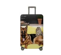 Mateju Housse Valise Housse de Valise Élastique Housse 3D Grand Chien Protection Valise Lavable Housse de Protection pour Bagages Luggage Cover 18-32 Pouces (Chien 4,L)