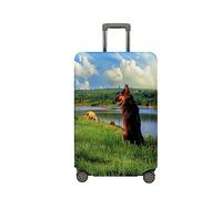 Mateju Housse Valise Housse de Valise Élastique Housse 3D Grand Chien Protection Valise Lavable Housse de Protection pour Bagages Luggage Cover 18-32 Pouces (Chien 1,S)