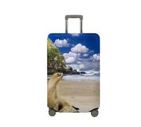 Mateju Housse Valise Housse de Valise Élastique Housse 3D Lion de Mer Mignon Protection Valise Lavable Housse de Protection pour Bagages Luggage Cover 18-32 Pouces (Sable,L)