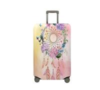 Mateju Housse Valise Housse de Valise Élastique Housse 3D Pumonet à Plumes Protection Valise Lavable Housse de Protection pour Bagages Luggage Cover en Spandex (M,Fleur)