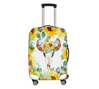 Mateju Housse Valise Impression de Tournesol, Housse de Valise Élastique Housse Protection Valise Lavable Housse de Protection pour Bagages Luggage Cover (Tête de Vache,S)