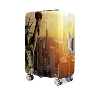 Mateju Housse Valise Imprimée Ville 3D Housse de Valise Élastique Housse Protection Valise Lavable Housse de Protection pour Bagages Luggage Cover en Spandex (New York,M)