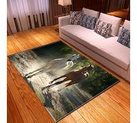 Mateju Impression 3D Tapis Chambre Antidérapants Absorbant Flanelle Tapis de Sol de Bain Salle Carpettes de Paillasson pour Salon, Couloir, Cuisine (80x120cm,Jungle)