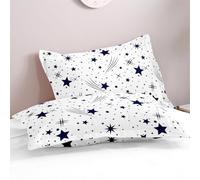 Mateju Lot de 2 Taie d'oreiller 50 x 75/65 x 65cm, Taies d'oreiller en Microfibre Imprimé Planète Dessin Animé, Housse de Coussin Doux Confortable avec Fermeture Enveloppe (Météore,50x75cm)