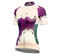 Mateju Maillot Cyclisme avec Fermeture Éclair et Poche, Tenue Cycliste Femme Respirant, Maillots de Cyclisme Homme Femme Séchage Rapide, Maillot Velo Route, Tee Shirt Homme Souple (Beige,S)