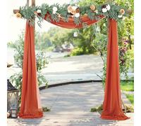 Mateju Mariage Arche Tenture Décoration Mariage Extérieur Rideaux de Lit à Baldaquin Tulle Voilage Mousseline de Soie Fond Décor pour Fête Cérémonie Plafond Pelouse (0,75 x 5,5 m,Caramel)