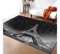 Mateju Moderne Tapis de Salon, Flanelle Tapis Antidérapants, Grand Tapis de Zone, 3D Tour Eiffel Tapis pour Salon Couloir Cuisine Chambre Décor (50x80cm,Ciel étoilé)