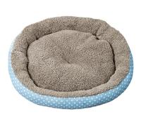 Mateju Panier Donuts pour Chat, Panier Chat en Peluche Coussin Chien Moelleux Lavable Lit Ronde en Forme de Beignet, Coussin Confortable pour Petit Moyen Taille (Bleu,Diamètre 45cm)