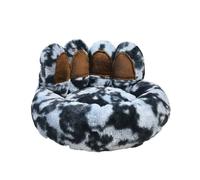 Mateju Panier Moelleux Chien Donut, Panier Chat en Peluche Tie Dye Coussin Chien Moelleux Lavable Lit pour Chat Interieur Confortable avec Fond Antidérapant pour Petit Moyen Taille (Noir,60cm)