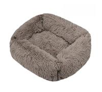 Mateju Panier Moelleux pour Chien, Panier Chat Rectangle en Peluche Coussin Chien Moelleux Lavable Lit pour Chat Interieur Confortable avec Fond Antidérapant (Couleur Taupe,M 66x55cm)