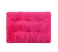Mateju Panier Moelleux pour Chien, Panier Chat Rectangle en Peluche Coussin Chien Moelleux Lavable Lit pour Chat Interieur Confortable avec Fond Antidérapant (Rose Rouge,M 65x50cm)