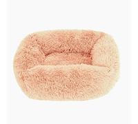 Mateju Panier Moelleux pour Chien, Panier Chat Rectangle en Peluche Coussin Chien Moelleux Lavable Lit pour Chat Interieur Confortable avec Fond Antidérapant (Couleur Abricot,55x45cm)