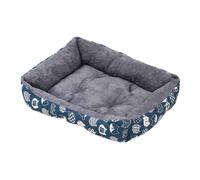 Mateju Panier Moelleux pour Chien, Panier Rectangle en Peluche Coussin Chien Moelleux Lit Lavable pour Chat, Coussin Confortable pour Petit Moyen Taille (Chat Bleu,3XL-90 * 70cm)