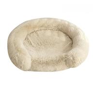 Mateju Panier Moelleux Rond pour Chien, Panier Chat Rectangle en Peluche Coussin Chien Moelleux Lavable Lit pour Chat Interieur Confortable avec Fond Antidérapant (Couleur Kaki,60cm)