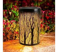 Mateju Paquet de 2 Lanternes Solaires d'Extérieur Jardin Decorative Lampions Solaires d'Extérieur Lanterne Étanche IP44 LED à Suspendre ou à Poser Lampe Solaire (10*18cm,Arbre)