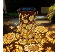 Mateju Paquet de 2 Lanternes Solaires d'Extérieur Jardin Decorative Lampions Solaires d'Extérieur Lanterne Étanche IP44 LED à Suspendre ou à Poser Lampe Solaire (12*20cm,Tournesol)